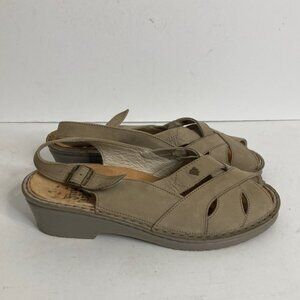 Finn Comfort Sandals Womens UK 4.5 US 7 Beige Leather Criss Cross Comfy Shoes
